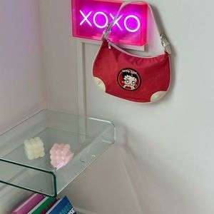 BETTY BOOP Red Vintage Y2K Retro Cylinde Mini Handbag Purse Exc. Cond.